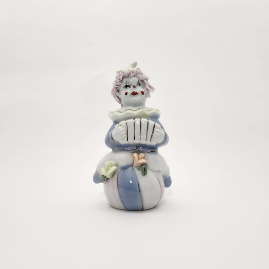 Spaghetti Hair Clown with Accordion Figurine