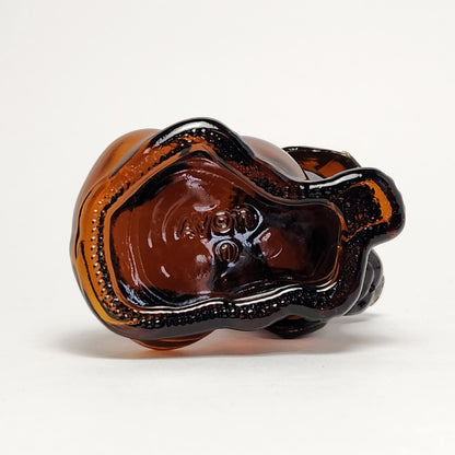 Avon - Brown Glass Basset Hound Cologne Bottle 1970s
