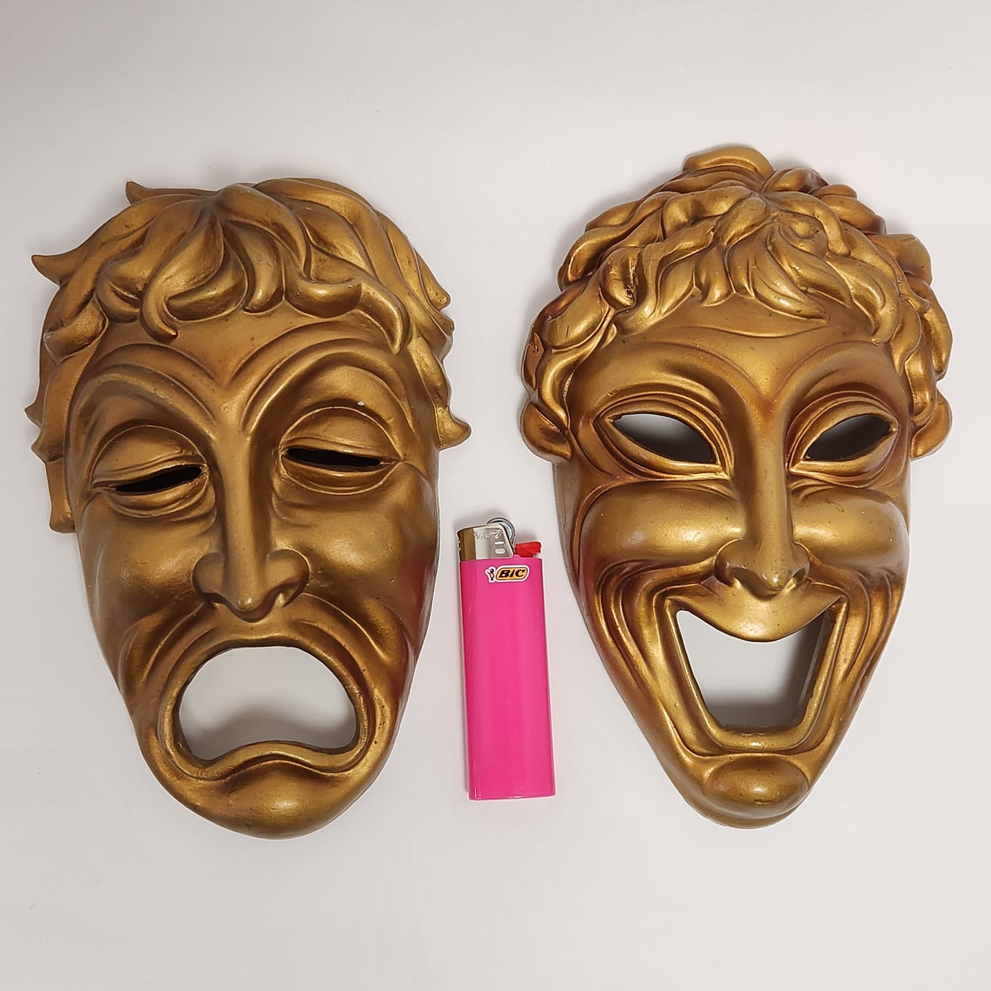Ucagco - Comedy and Tragedy Gold Theater Masks Set of 2