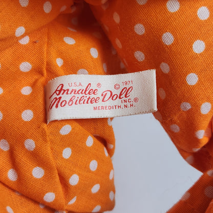 Annalee Mobilitee Orange Polkadot Clown Doll 1971
