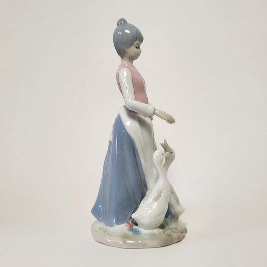 Girl with Geese Porcelain Figurine