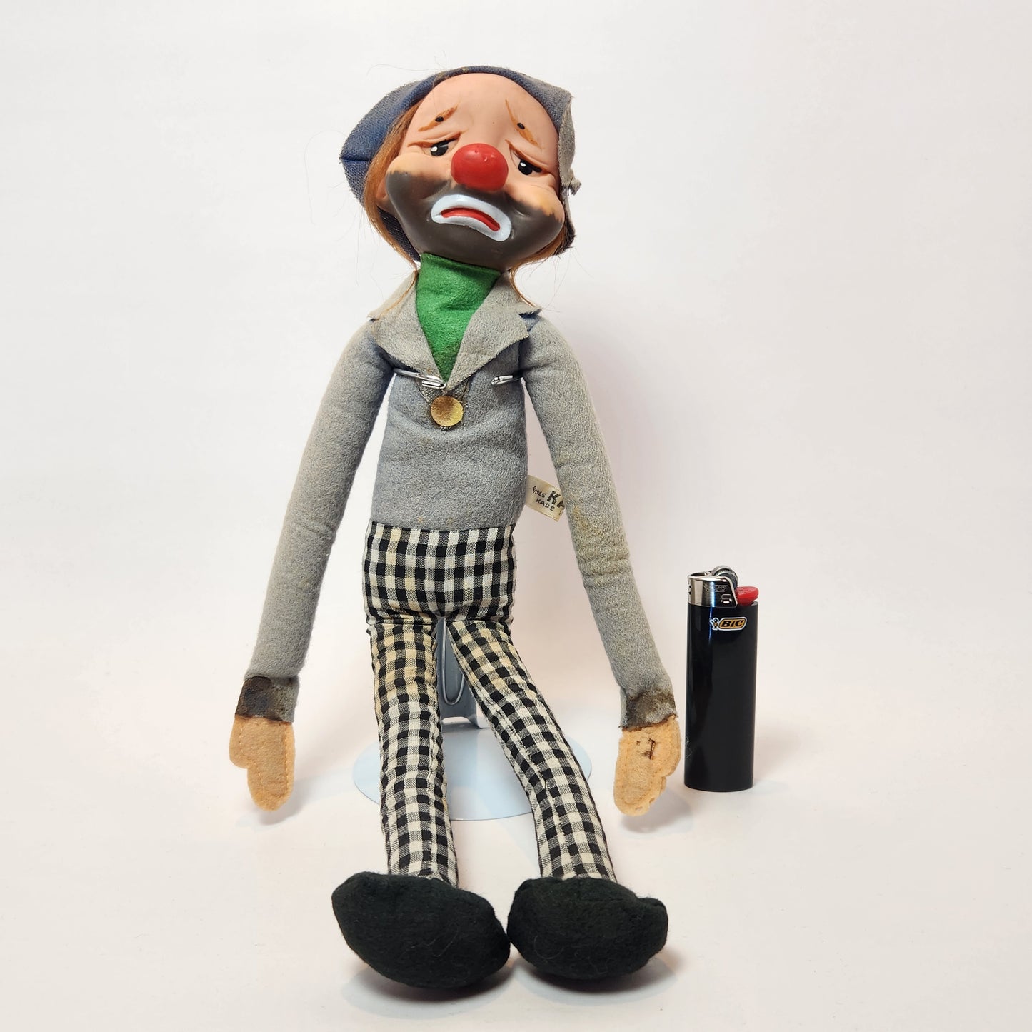 KAMAR - "Jock The Hobo" Sad Clown Japan Plush Doll with Vinyl Face 1966