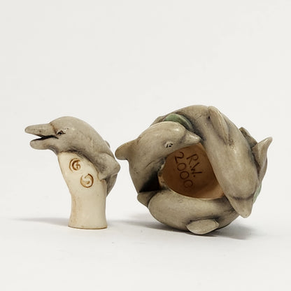 Harmony Kingdom - Sherman Drackett - Merry-Go-Round Dolphin Trinket Box 2000