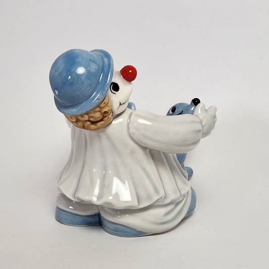 Fitz and Floyd - Clown with Seal Candle Holder 1978