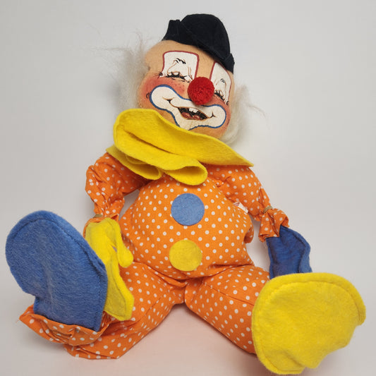 Annalee Mobilitee Orange Polkadot Clown Doll 1971
