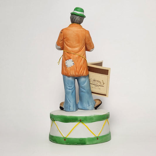 Flambro - Emmett Kelly Jr. - Hobo Clown Ceramic Music Box 1984