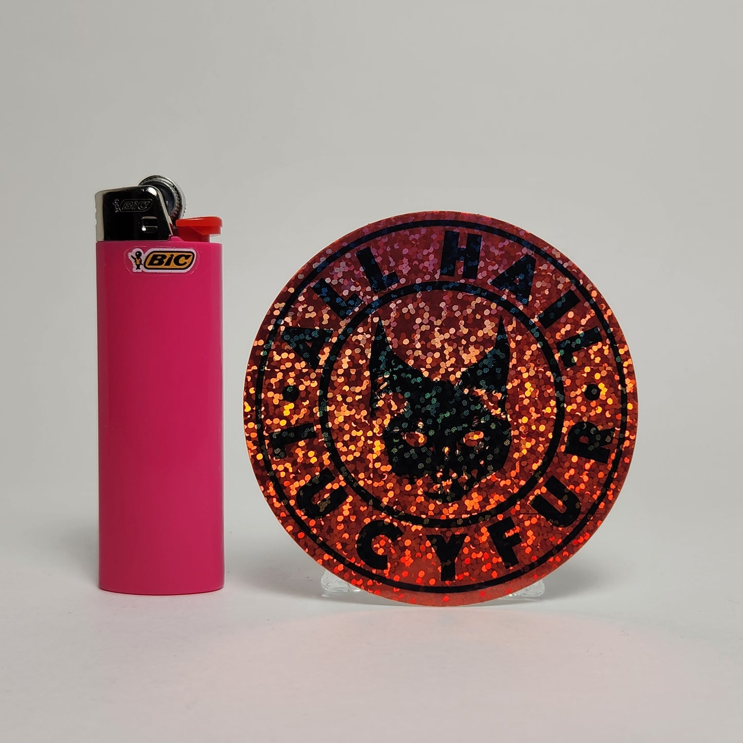 BANGcreated! - All Hail Lucyfur 3" Round Glitter Sticker