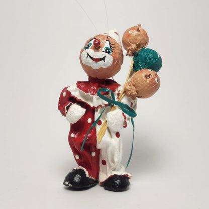 Handmade Paper Mache Clown with Balloons