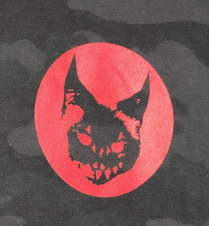 BANGcreated! - ALL HAIL LUCYFUR - Heavyweight Black on Black Camo Hoodie