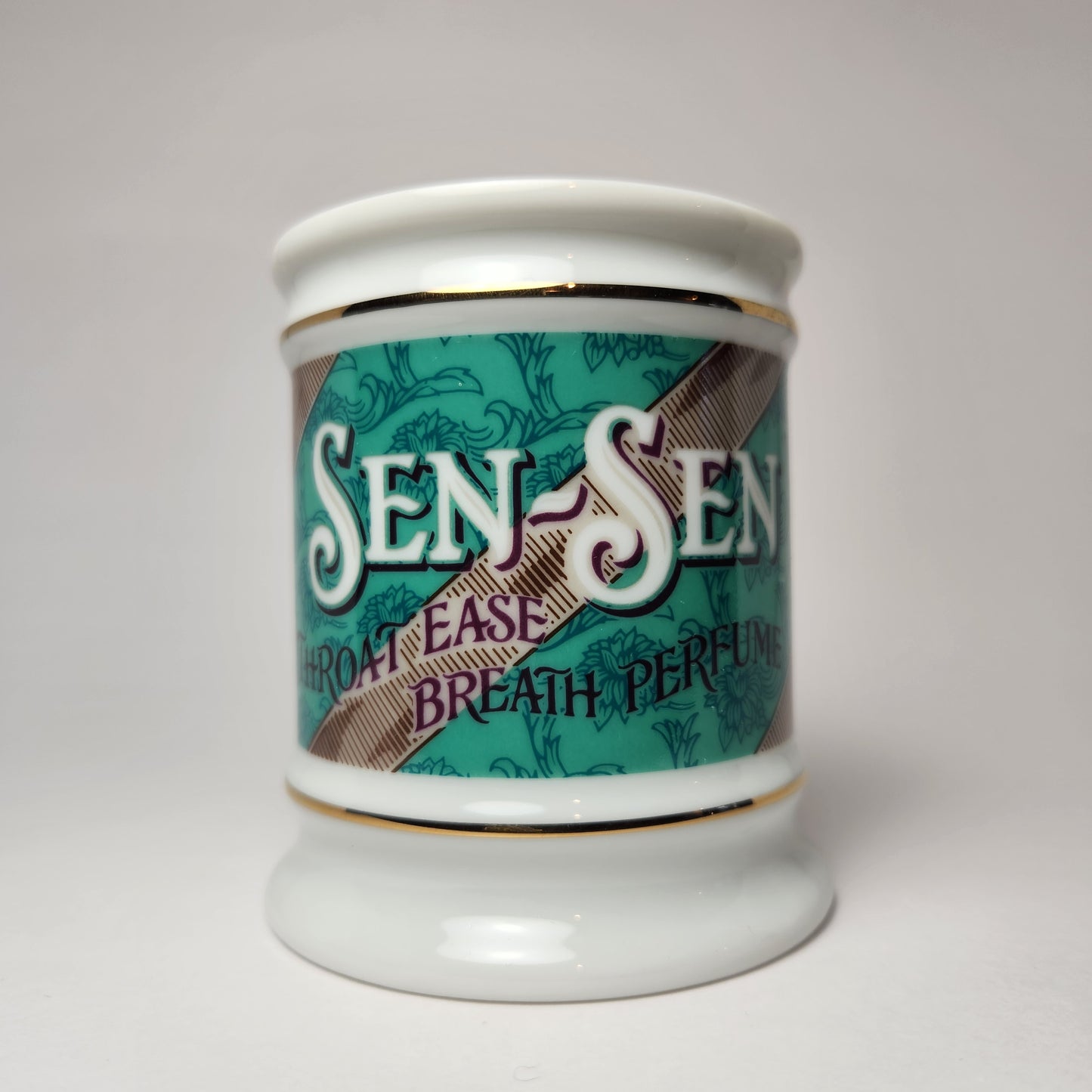 The Corner Store Porcelain Mug Collection - Sen-Sen Throat Ease Breath Perfume (Franklin Porcelain) 1985