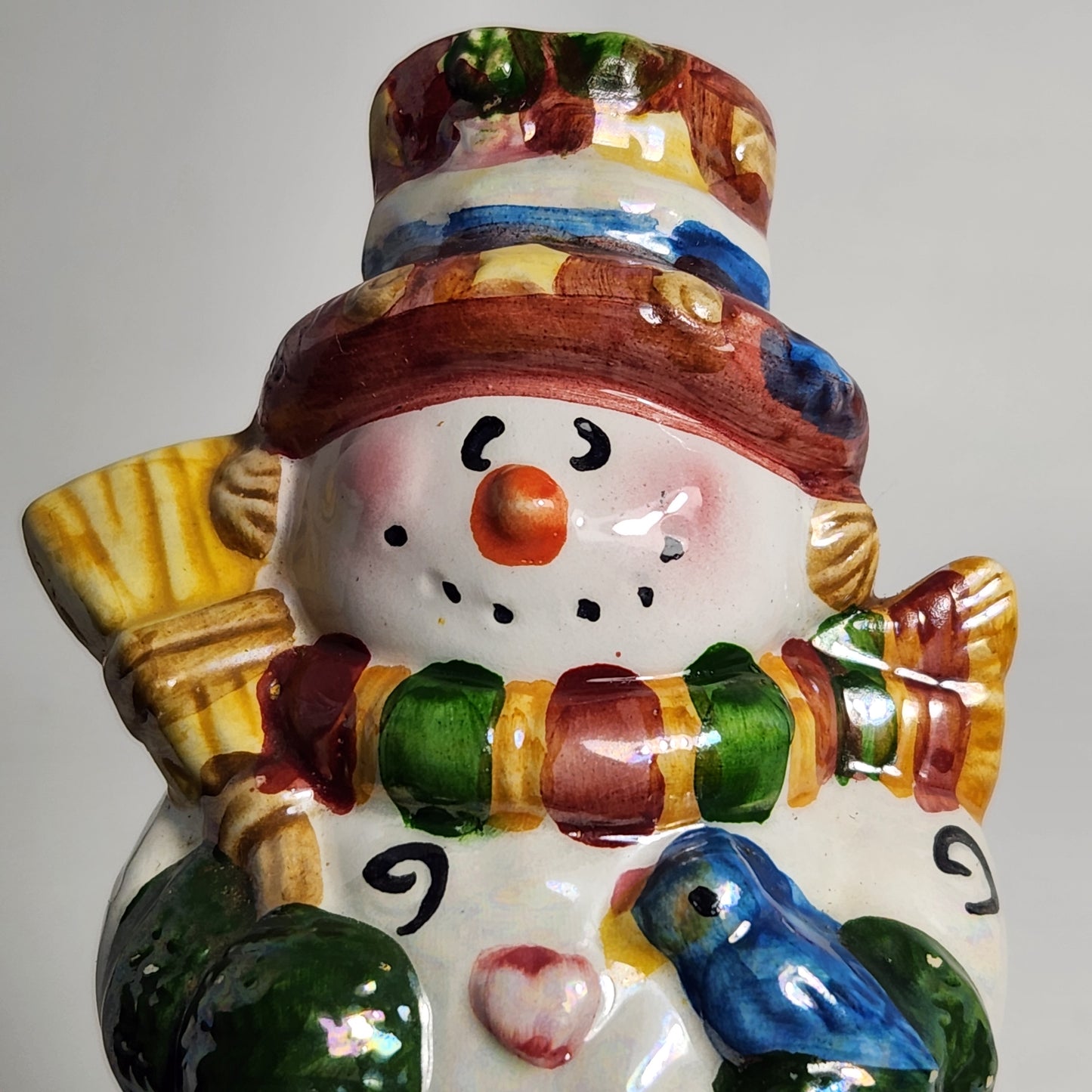 Iridescent Snowman Salt and Pepper Shaker Set