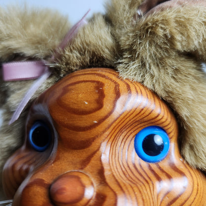 Raikes Originals - Robert Raikes - Rabbit with Wooden Face Plush Doll 1988