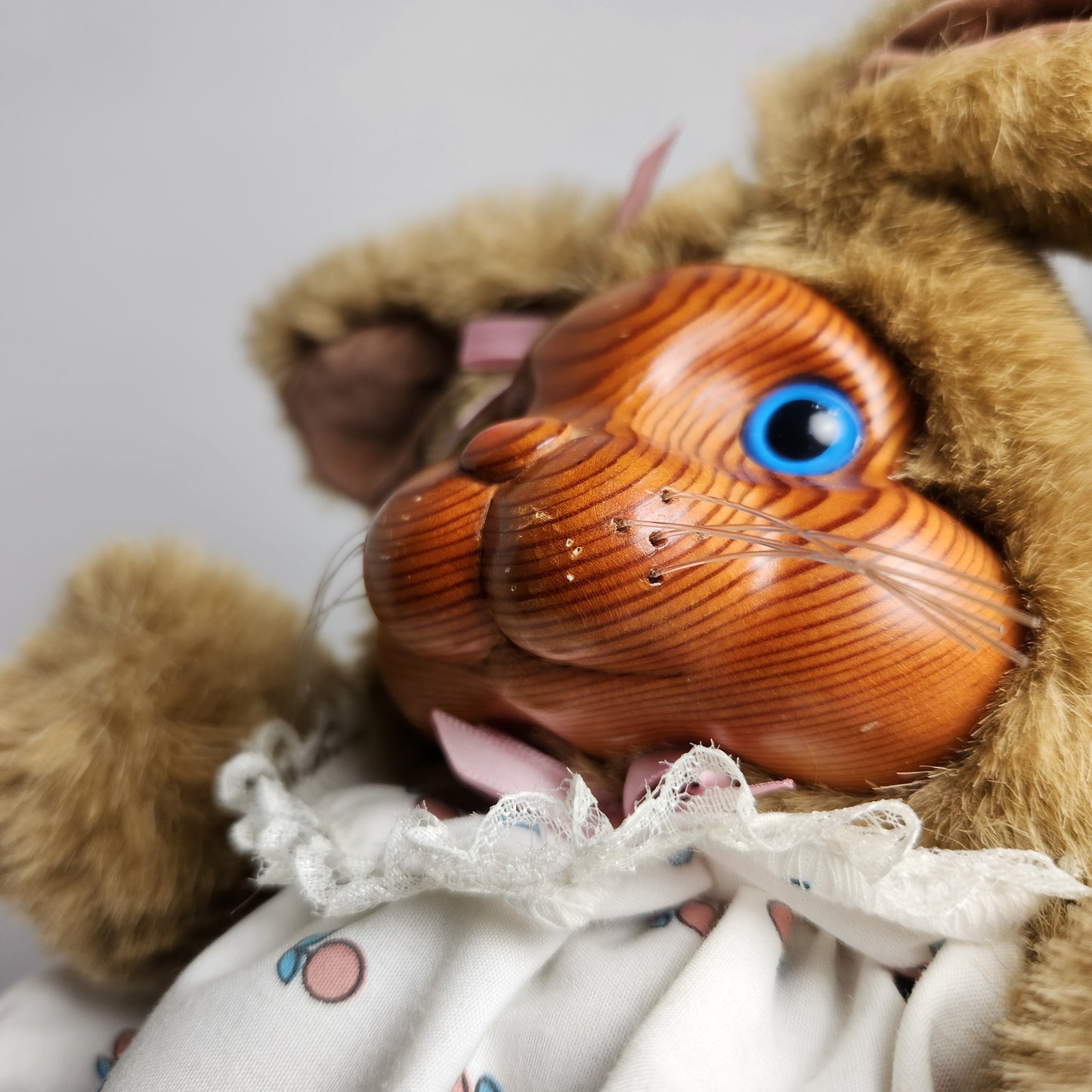 Raikes Originals - Robert Raikes - Rabbit with Wooden Face Plush Doll 1988