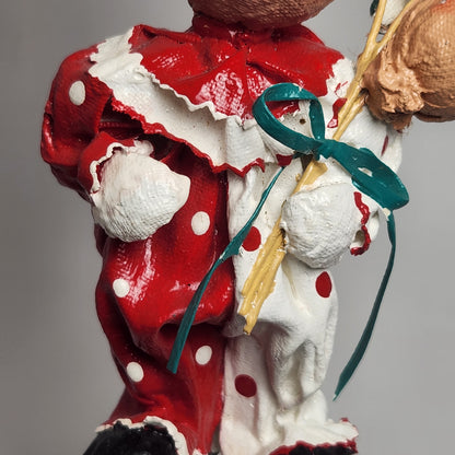Handmade Paper Mache Clown with Balloons