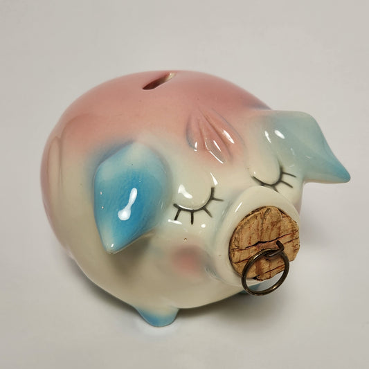 Hull Leeds - Pink Corky Pig Ceramic Piggy Bank 1957