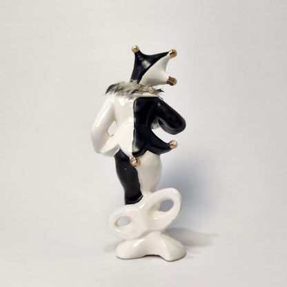 Sonsco - Ceramic Harlequin Devil Jester with Accordion Figurine 1950's JAPAN