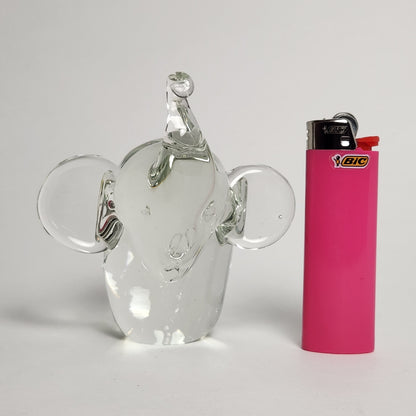 Clear Glass Elephant Figurine