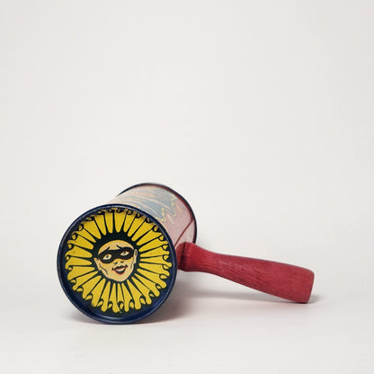 Kirchhof - Tin Lithographed Clown Noisemaker Toy with Wooden Handle (Red)