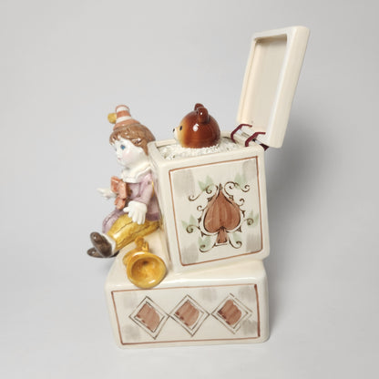 Schmid - Tsenekazu Yamada - Clown Doll and Teddy Bear Jack-in-the-Box Music Box 1983