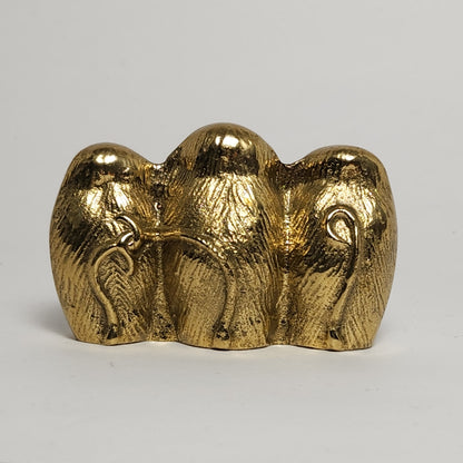 Three Wise Monkeys Brass Figurine