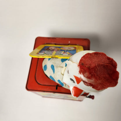 Mattel - Metal Clown Wind-Up Jack in the Box Toy 1951 (NON WORKING)