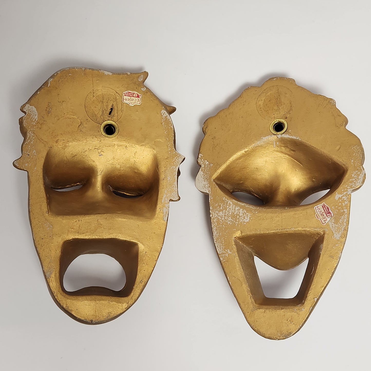 Ucagco - Comedy and Tragedy Gold Theater Masks Set of 2