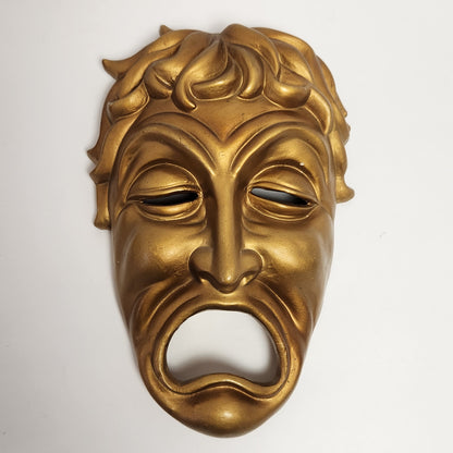 Ucagco - Comedy and Tragedy Gold Theater Masks Set of 2
