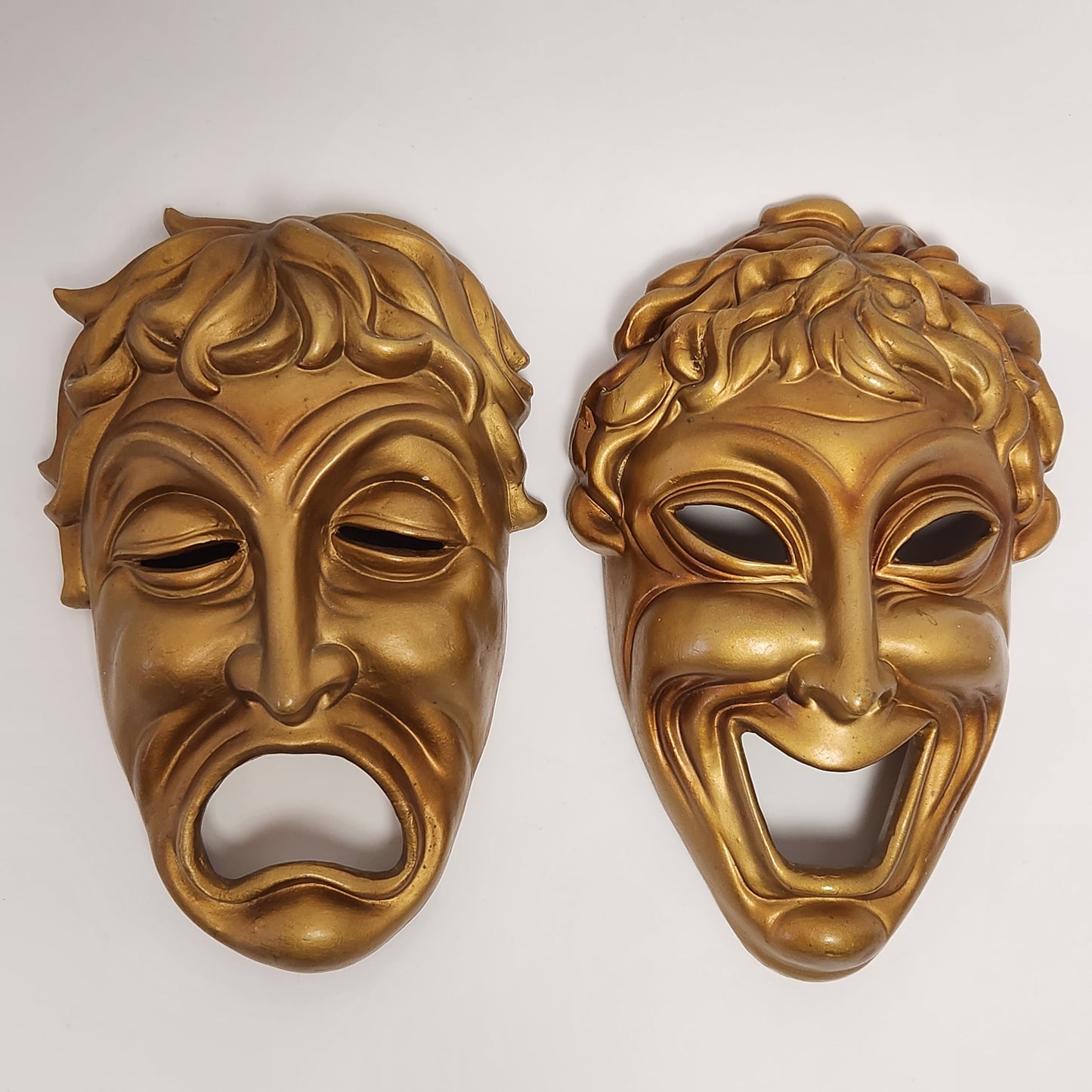 Ucagco - Comedy and Tragedy Gold Theater Masks Set of 2