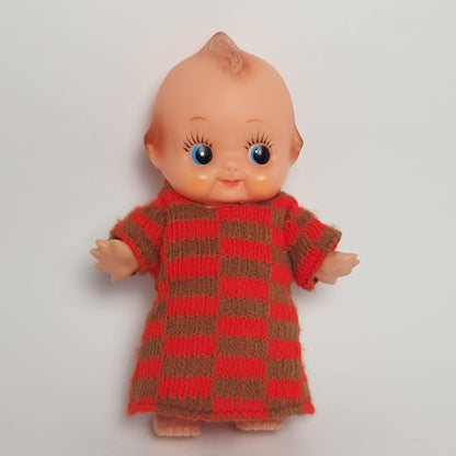 Kewpie 8" Rubber Squeak Doll with Crocheted Dress