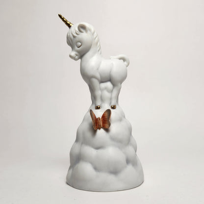 Enesco - Unicorn on Cloud with Butterfly Porcelain Bisque Bell