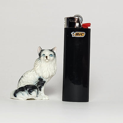Black and White Bone China Cat Figurine